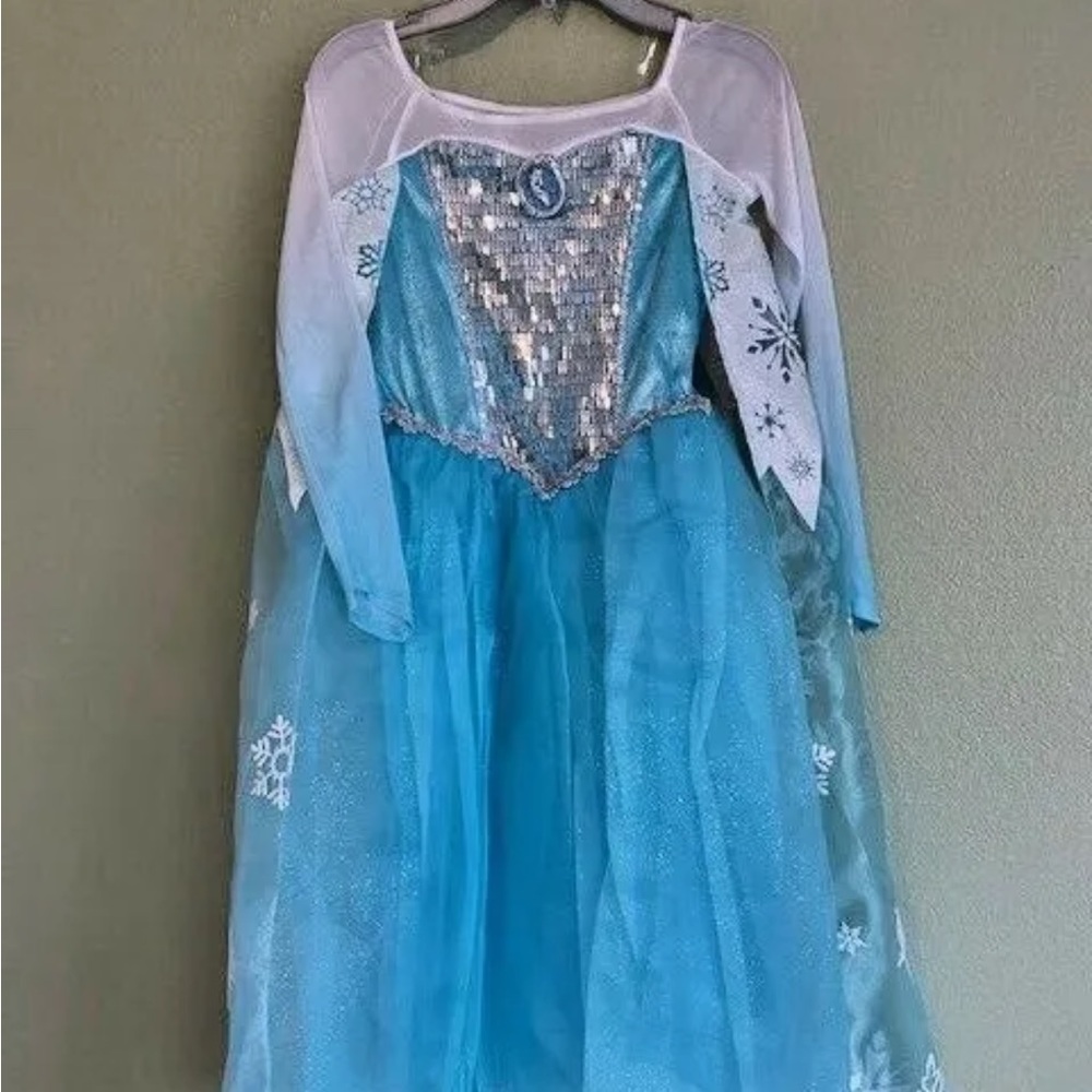 NWT Disney Store Frozen Deluxe Elsa Costume DRESS cameo brooch